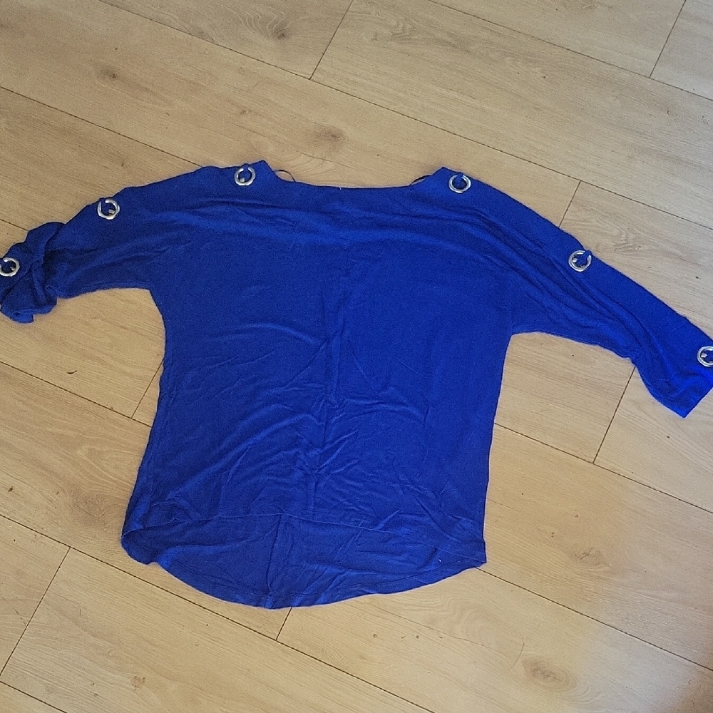 Cable & Gauge Cobalt Blue Top with Metallic Rings